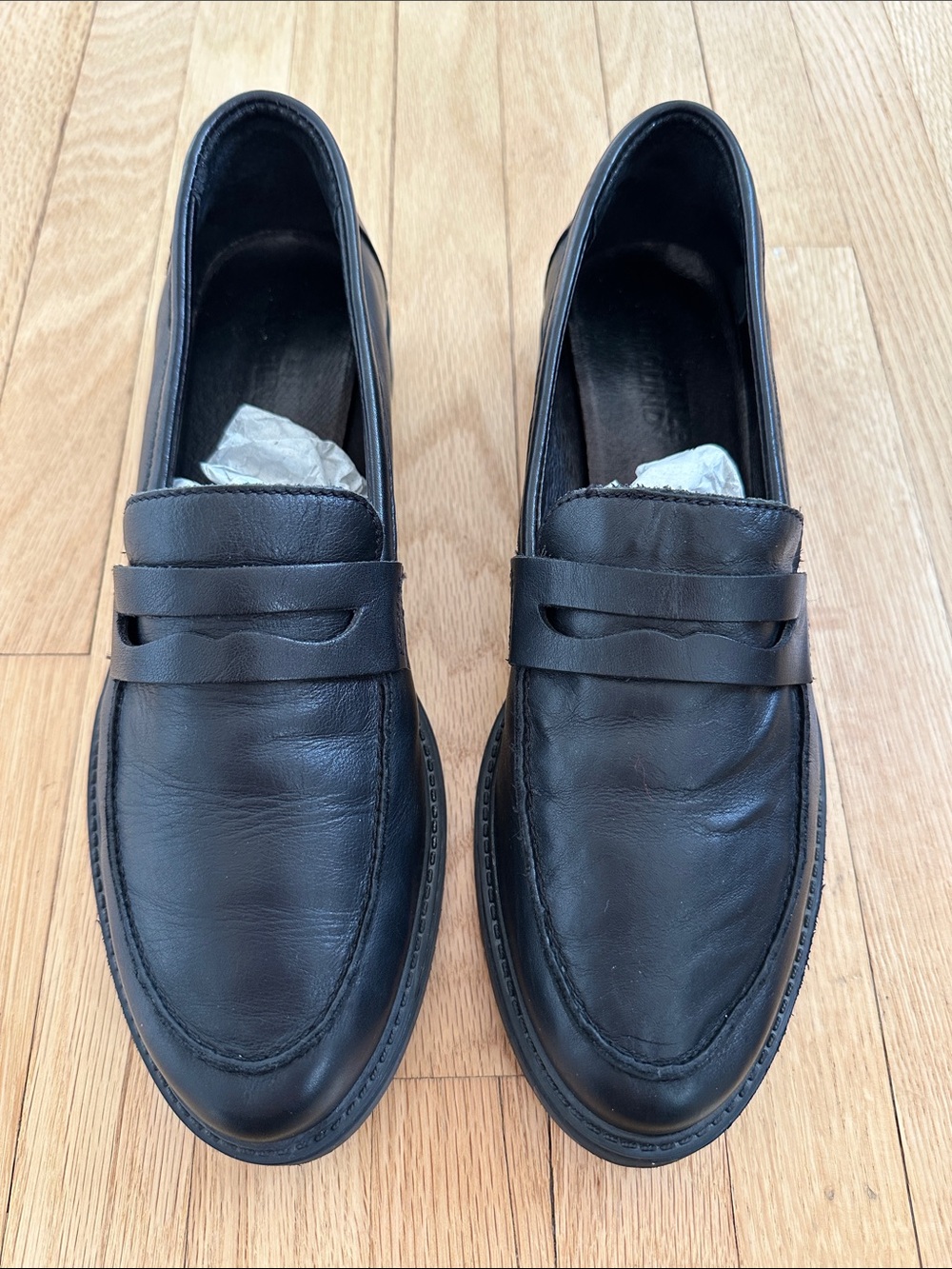 Little Burgundy black leather loafers size 40 / 9